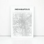 Downtown Indianapolis Map Print Indiana In Usa Map Art | Etsy   Downtown Indianapolis Map Printable