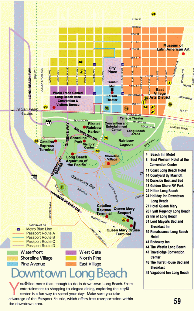 Downtown Long Beach Map | California | Long Beach Map, Map - Long Beach California Map