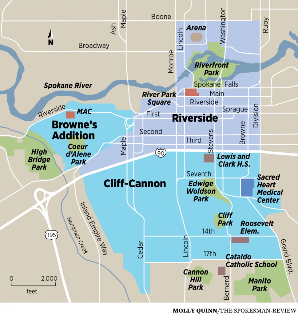 Downtown Spokane A Crucible For Housing, Transit And Business Ideas - Downtown Spokane Map Printable