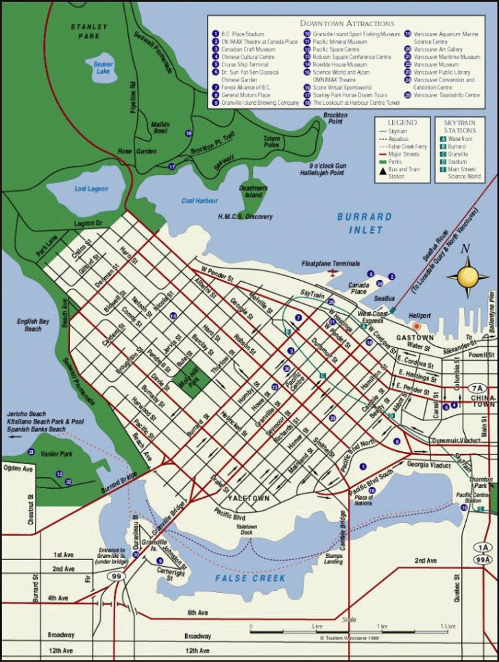 Printable Map Of Vancouver