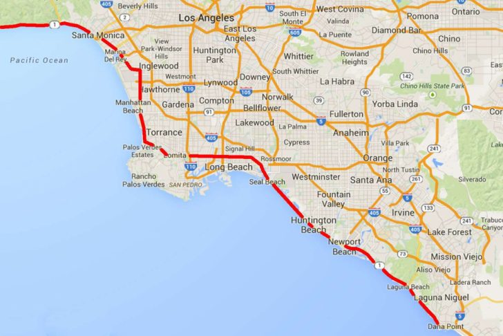 Map Of Pch 1 In California