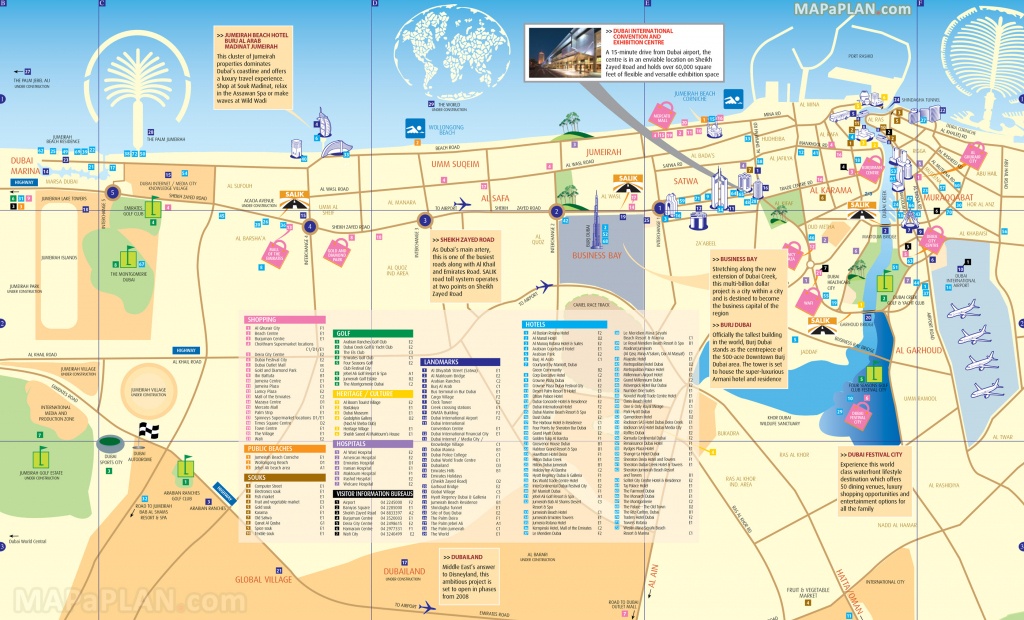 Dubai Maps - Top Tourist Attractions - Free, Printable City Street Map - Printable Map Of Dubai
