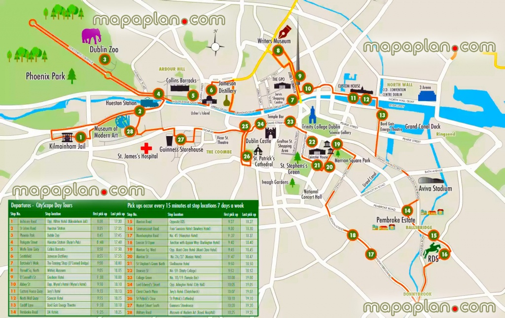 Dublin Maps - Top Tourist Attractions - Free, Printable City Street - Printable Map Of Dublin