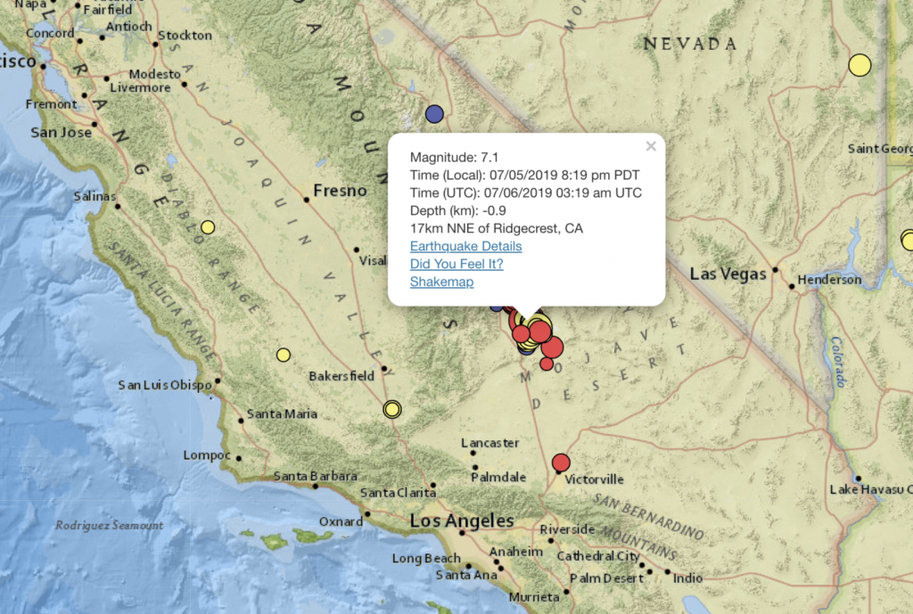 Earthquake: Live Map Of 7.1 Magnitude California Quake And Aftershocks - Where Can I Buy A Map Of California