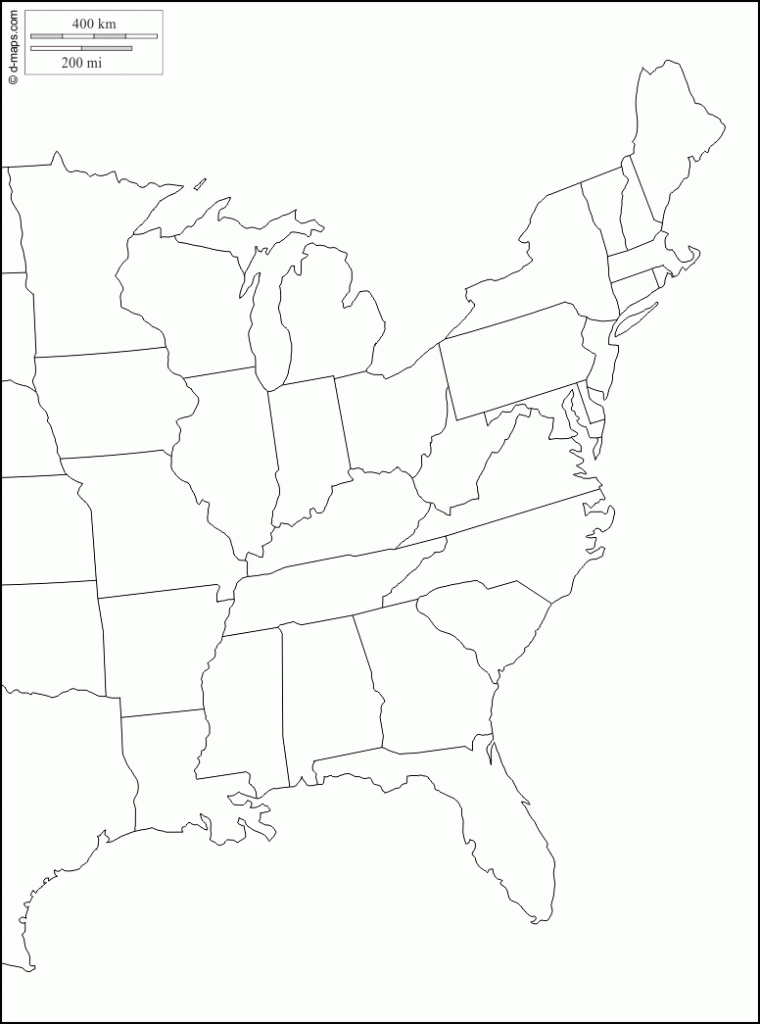 East Coast Of The United States Free Map, Free Blank Map, Free - Printable Map Of Eastern United States