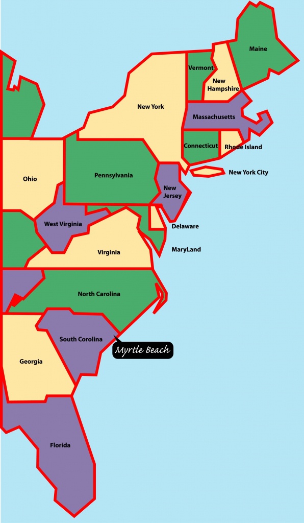 East+Coast+Map | Myrtle Beach Is Situated On The East, Or Atlantic - Map Of East Coast Of Florida Cities