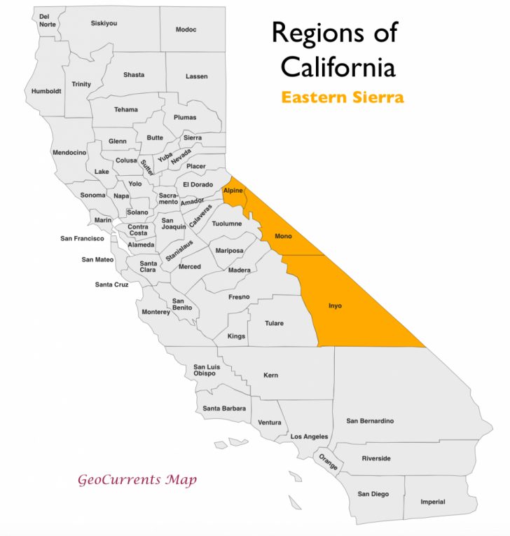 Map Eastern Sierras California