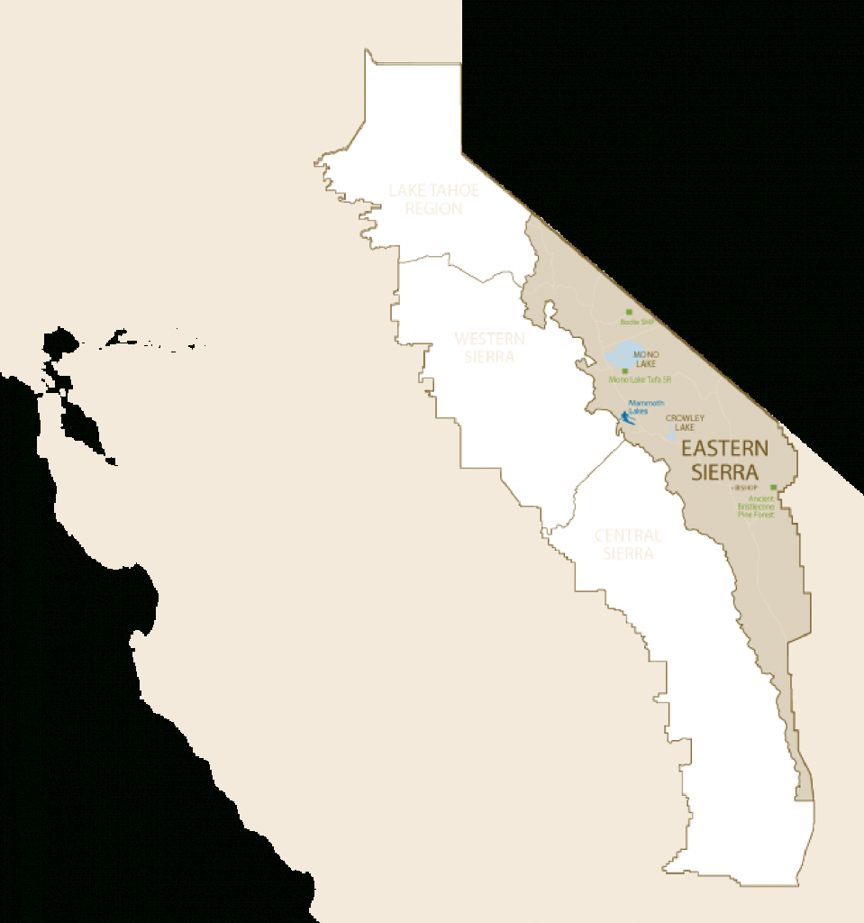 Eastern Sierra - High Sierra Visitors Council - Map Eastern Sierras California