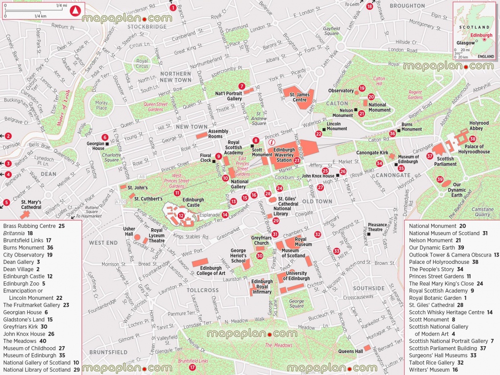 Edinburgh Maps - Top Tourist Attractions - Free, Printable City - Edinburgh City Map Printable