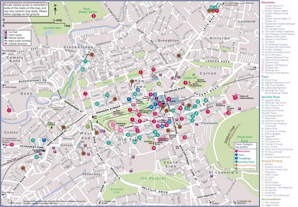 Edinburgh Tourist Map - Edinburgh City Map Printable