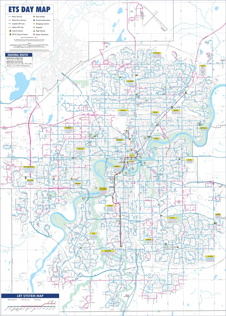 Edmonton Transport Map - Printable Map Of Edmonton