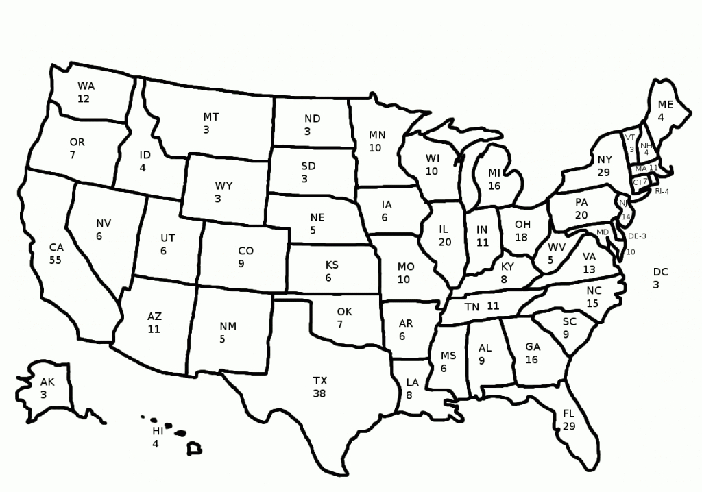 Election 2016 - Blank Electoral College Map 2016 Printable