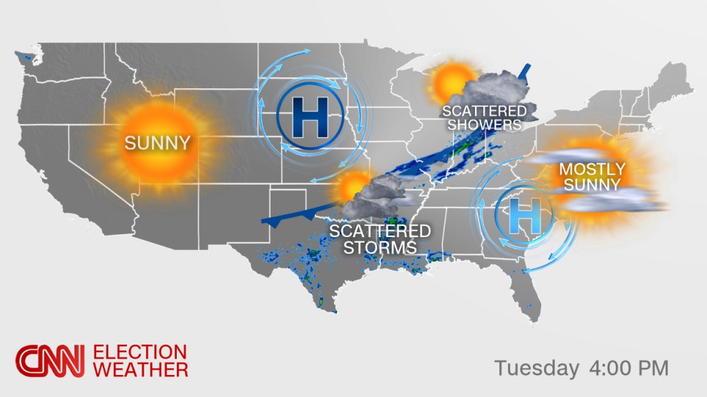 Election Day Forecast: Rain Possible For A Few Key States - Cnnpolitics - Florida State Weather Map