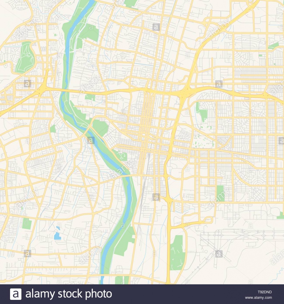 Empty Vector Map Of Albuquerque, New Mexico, Usa, Printable Road Map - Printable Map Of Albuquerque