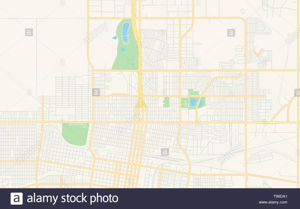 Empty Vector Map Of Amarillo, Texas, Usa, Printable Road Map Created - Printable Map Of Amarillo Tx