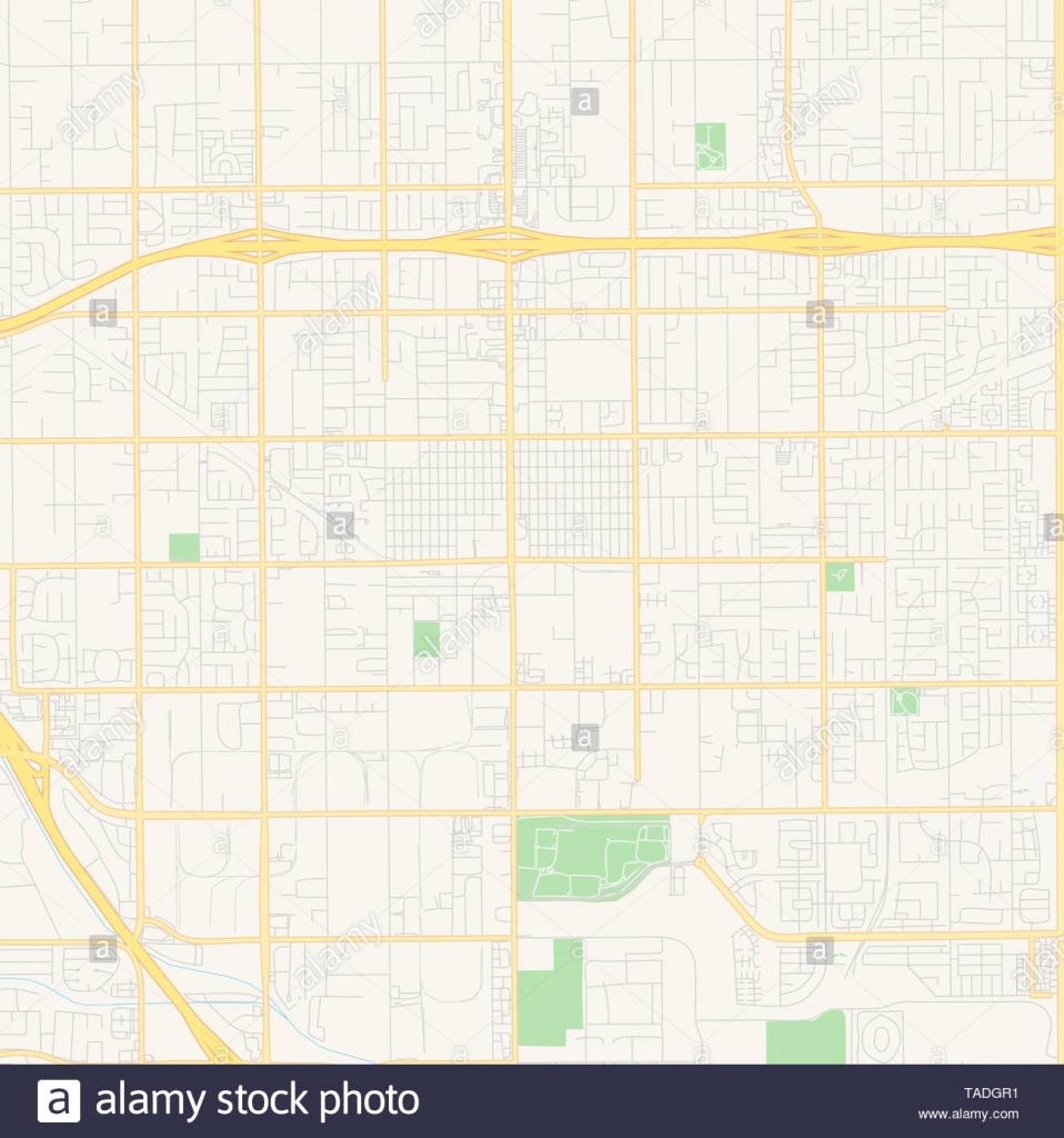 Empty Vector Map Of Chino, California, Usa, Printable Road Map - Chino California Map