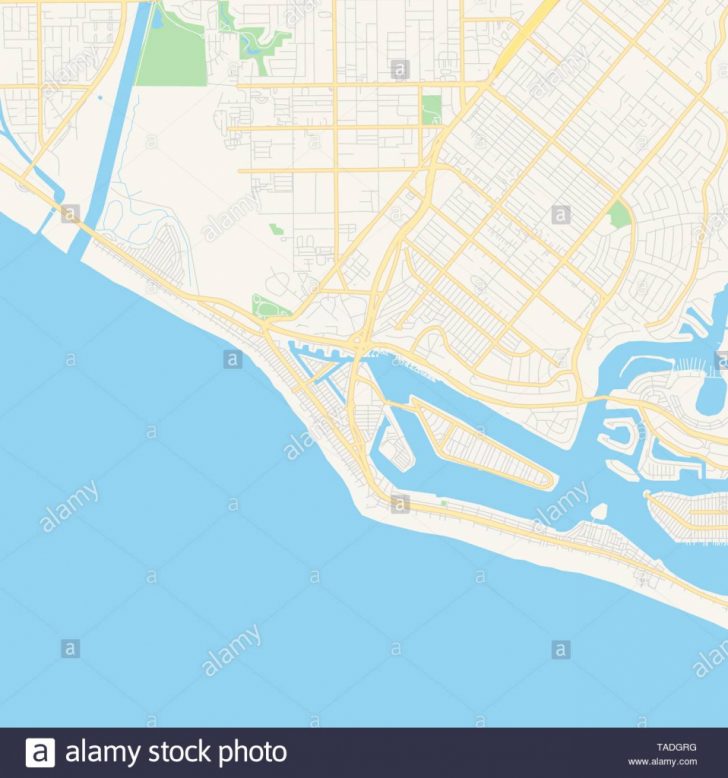 Empty Vector Map Of Newport Beach California Usa Printable Road 