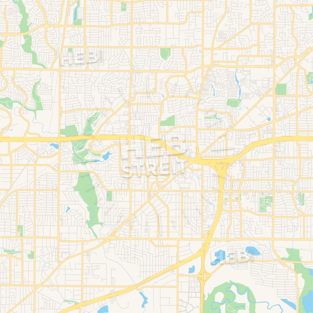 Empty Vector Map Of North Richland Hills, Texas, Usa - Richland Hills Texas Map