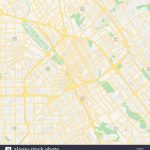 Empty Vector Map Of San Jose, California, Usa, Printable Road Map   Printable Map Of San Jose