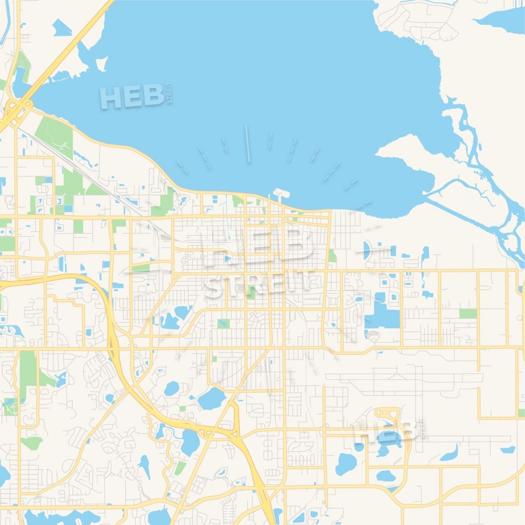 Empty Vector Map Of Sanford, Florida, Usa | Maps Vector Downloads - Sanford Florida Map