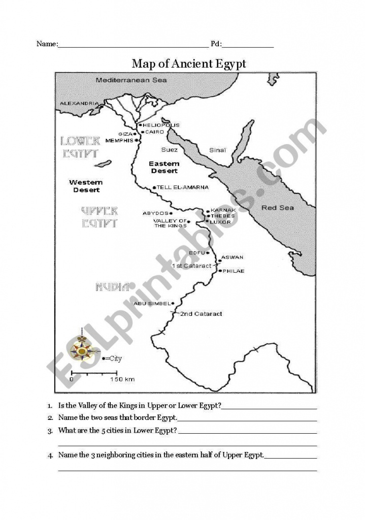 English Worksheet: Ancient Egypt Map | Projects To Try | Egypt Map - Ancient Egypt Map Printable