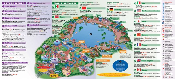 Printable Map Of Epcot 2015