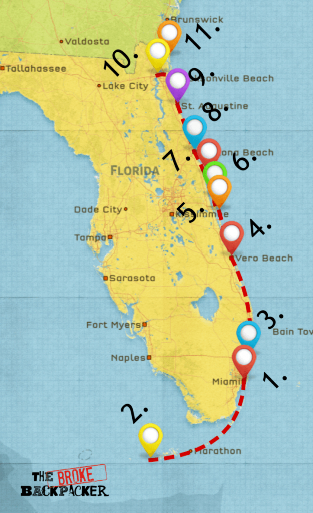 Epic Florida Road Trip Guide For July 2019 - California To Florida Road Trip Map
