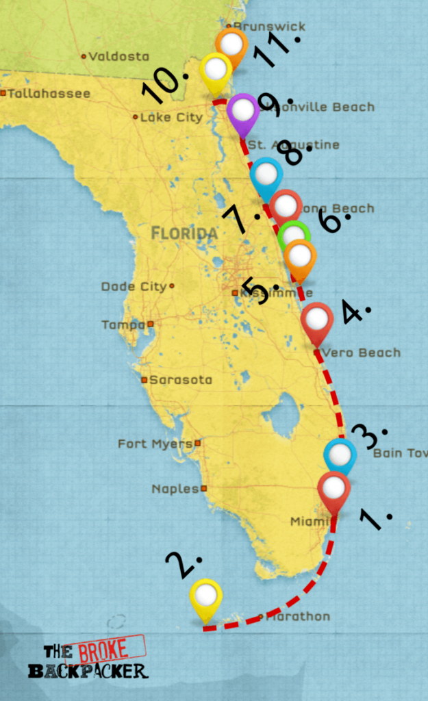 Map Of Florida Vacation Spots