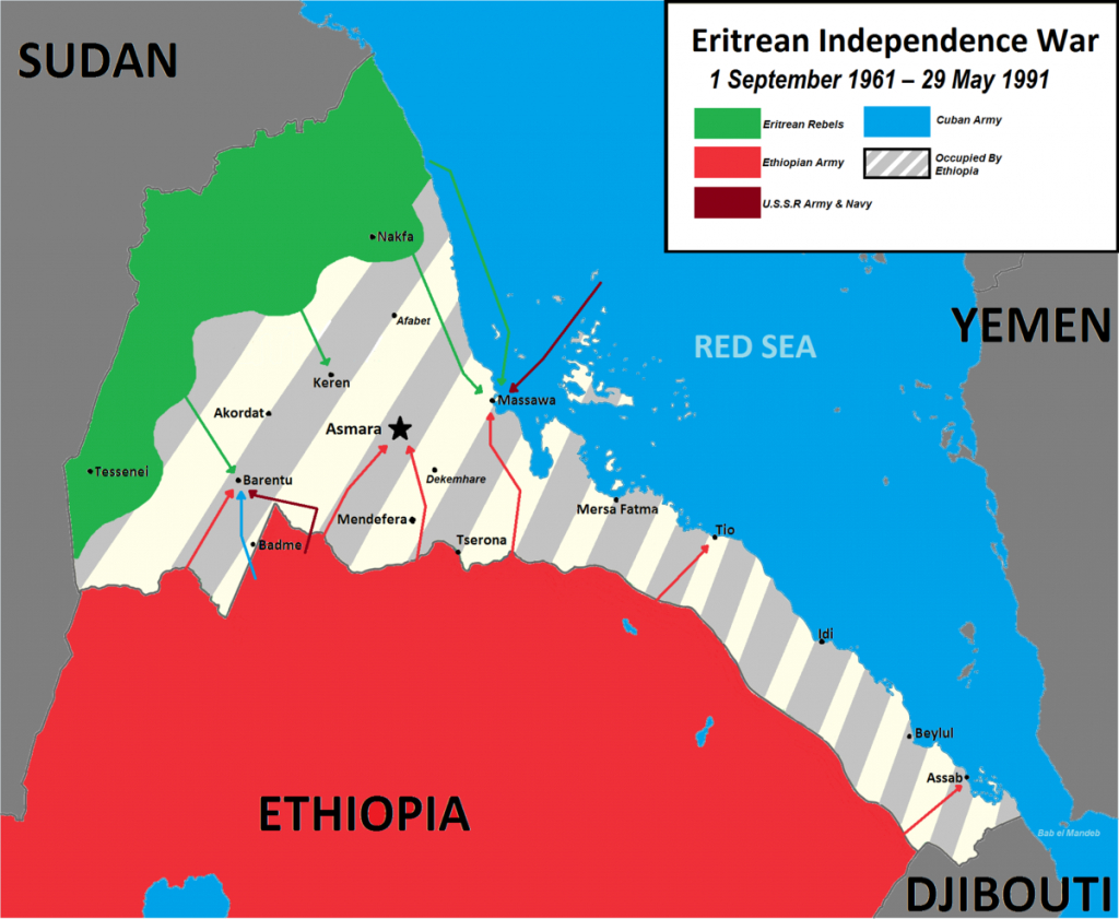 Eritrean War Of Independence - Wikipedia - Printable Civil War Map ...