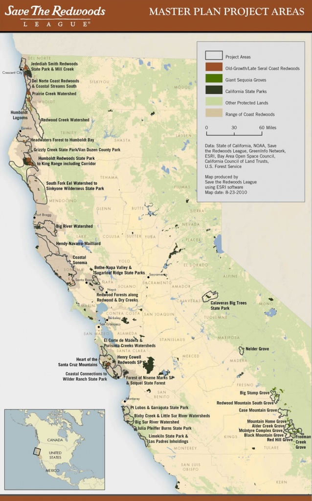Esri Arcwatch October 2010 - Conserving Earth&amp;#039;s Gentle Giants - California Redwood Parks Map