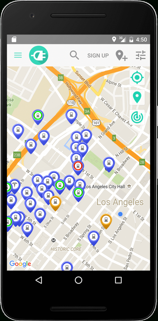Ev Charging Station Locator App For Android | Chargehub - Charging Stations In Texas Map