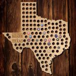 Everything Is Bigger In Texas Beer Cap Map, Brown | Great Idea   Texas Beer Cap Map