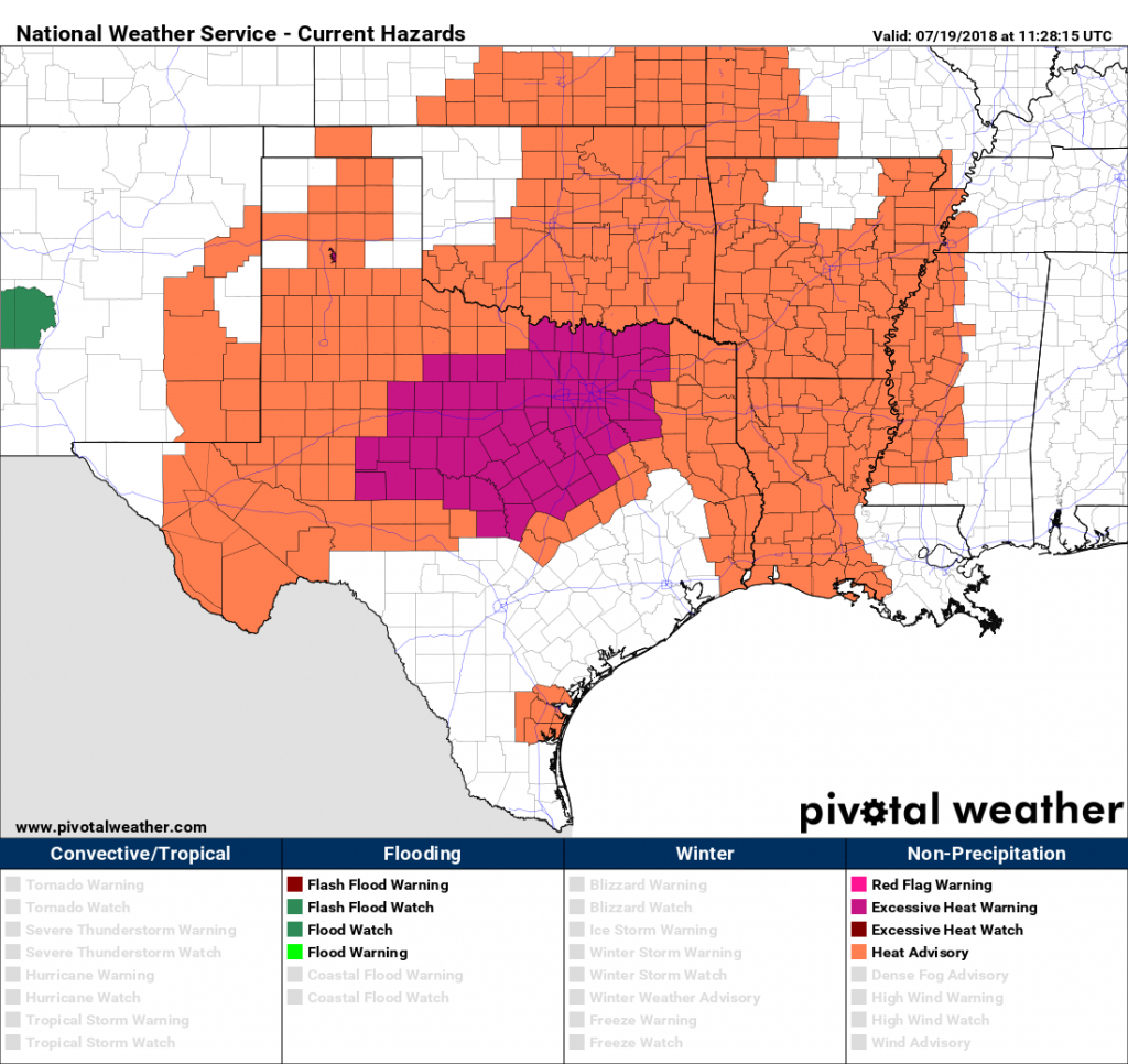 Extreme Heat Moves Into Texas This Weekend – Space City Weather - Texas Heat Map