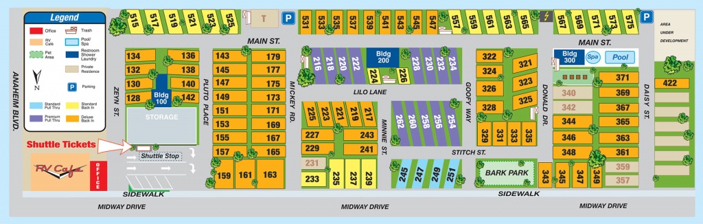 Facilities Map - Anaheim Rv Park, Facilities Map - California Rv Campgrounds Map