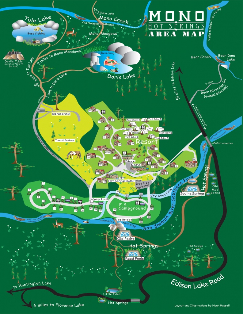 Facility Map - Mono Hot Springs - Hot Springs California Map