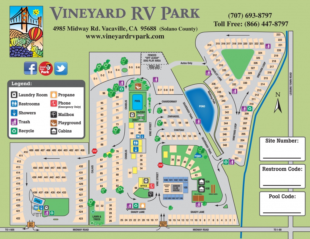 Facility Map – Vineyard Rv Park - Rv Parks California Map