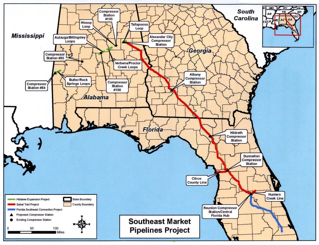 Ferc Gives Sabal Trail Final Ok To Build Pipeline | Local News - Duke Energy Transmission Lines Map Florida