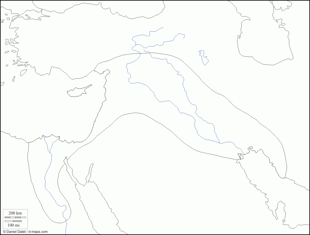 Fertile Crescent : Free Map, Free Blank Map, Free Outline Map, Free - Fertile Crescent Map Printable