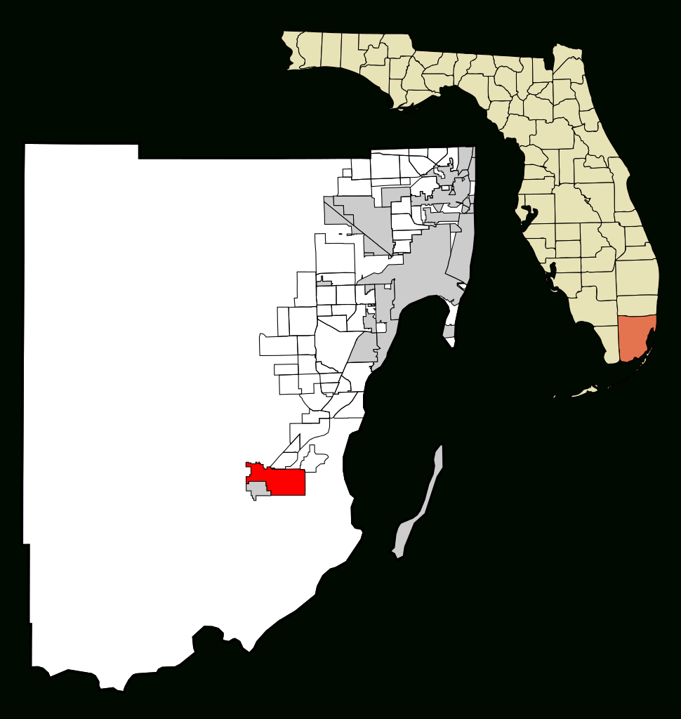 Fichier:miami-Dade County Florida Incorporated And Unincorporated - Homestead Florida Map