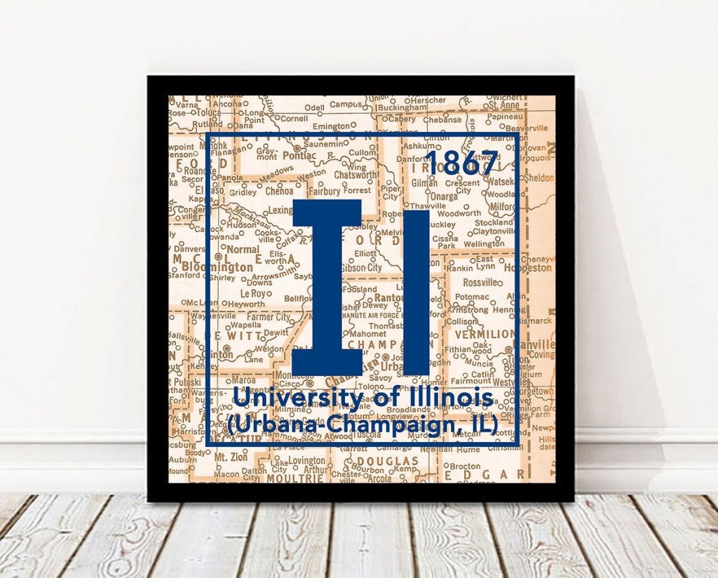 Fighting Illini- University Of Illinois Urbana-Champaign Periodic - Printable Map Of Champaign Il