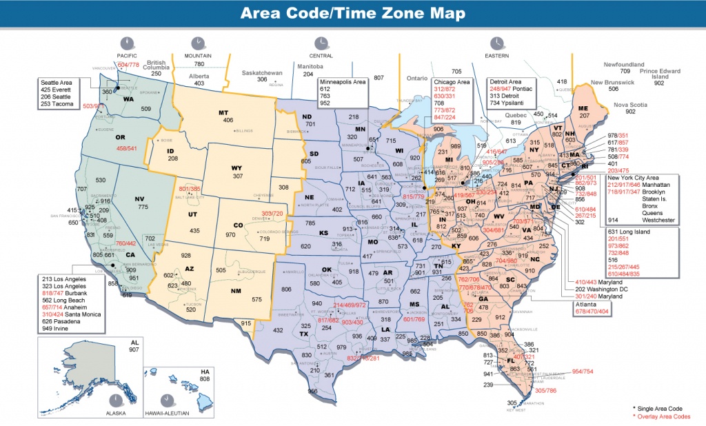 Us Area Code Map Printable Free Printable Maps