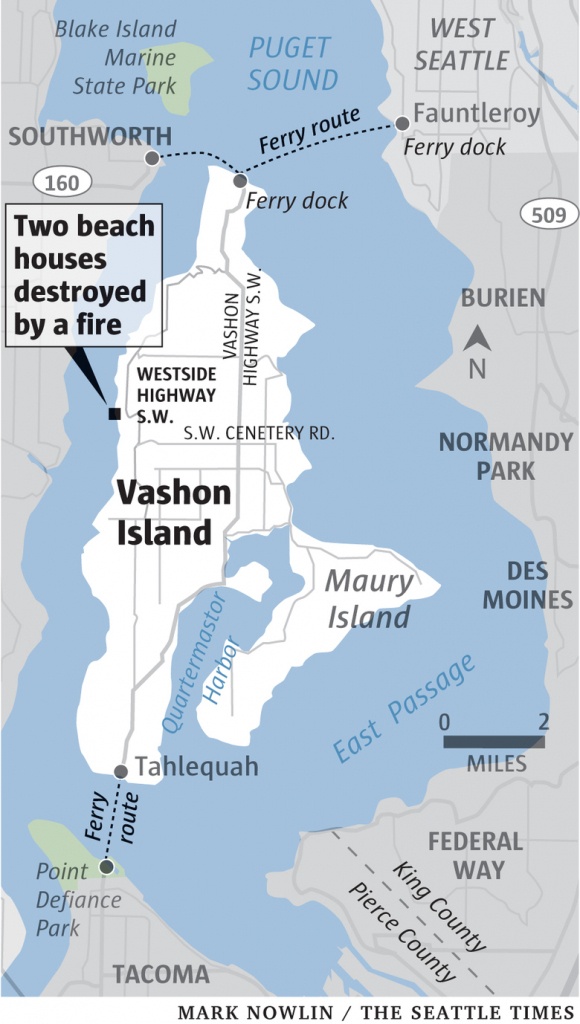 Fire Destroys Two Homes On West Side Of Vashon Island | The Seattle - Vashon Island Map Printable