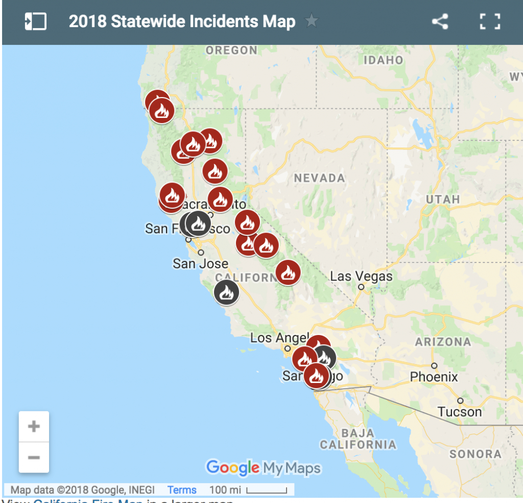 Fire Incident Map In California - Tahoe Lakeshore Lodge &amp;amp; Spa - 2018 California Fire Map