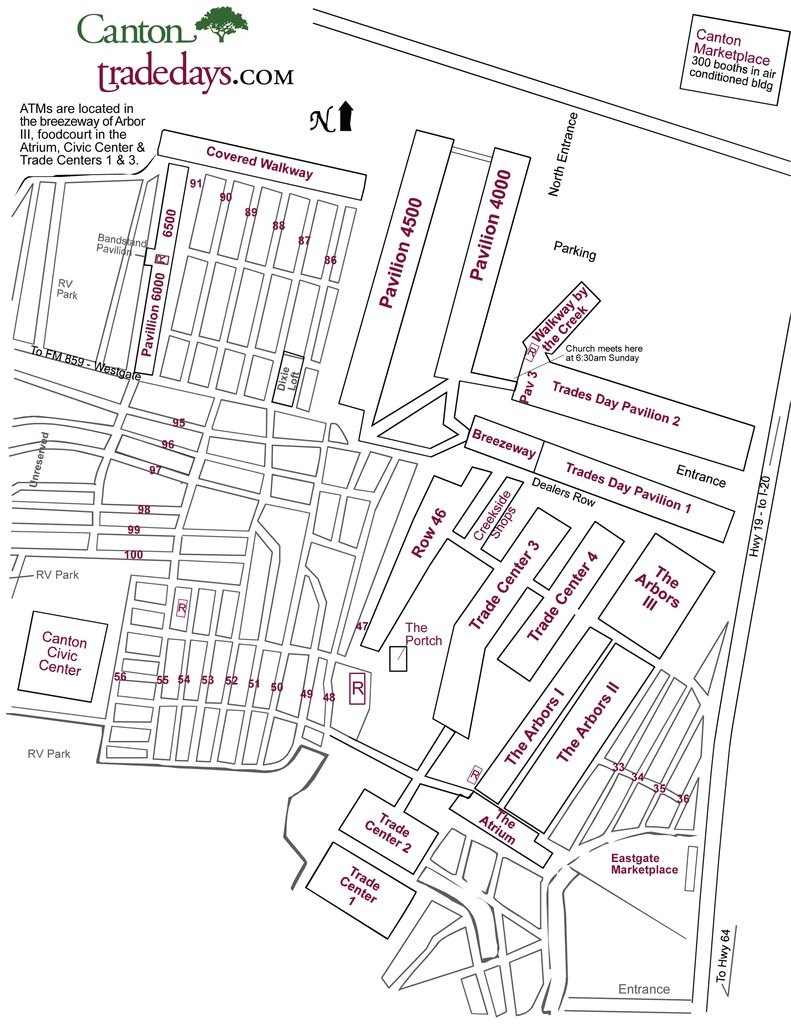 First Monday Trade Days - Maplets - Canton Texas Flea Market Map