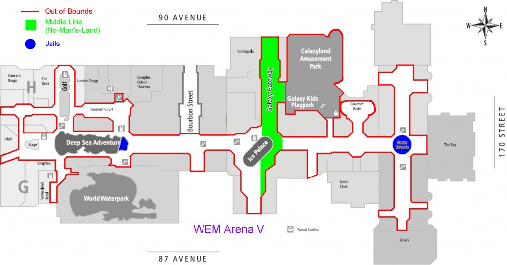 Flags, A Capture The Flag Style Sport. - Printable West Edmonton Mall Map