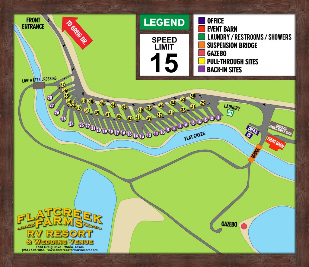 Flat Creek Farms Rv Resort :: Robinson, Waco, Central Texas Area - Texas Campgrounds Map