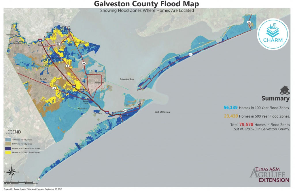 Flood Zone Maps For Coastal Counties | Texas Community Watershed - Texas Galveston Map