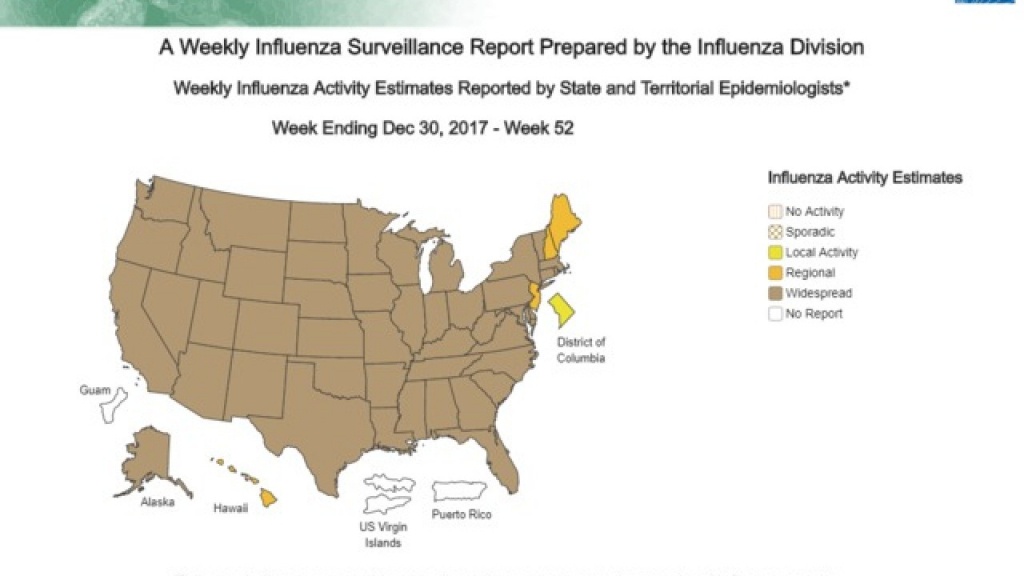 Florida Among 46 States With Widespread Flu Outbreaks - Flu Map Florida