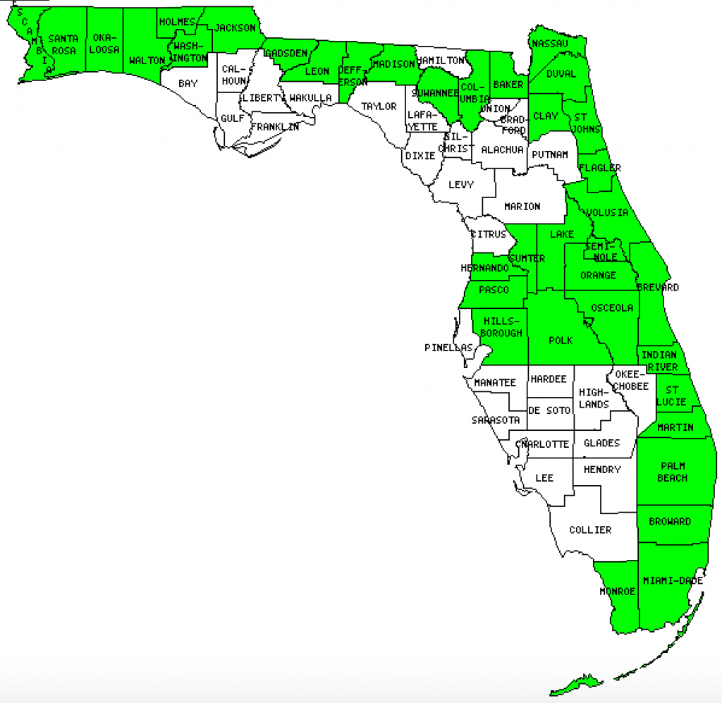 Florida Counties Visited (With Map, Highpoint, Capitol And Facts) - Florida Airparks Map