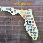 Florida Craft Beer Cap Map Beer Bottle Map Beer Caps Holder | Etsy   Florida Beer Cap Map
